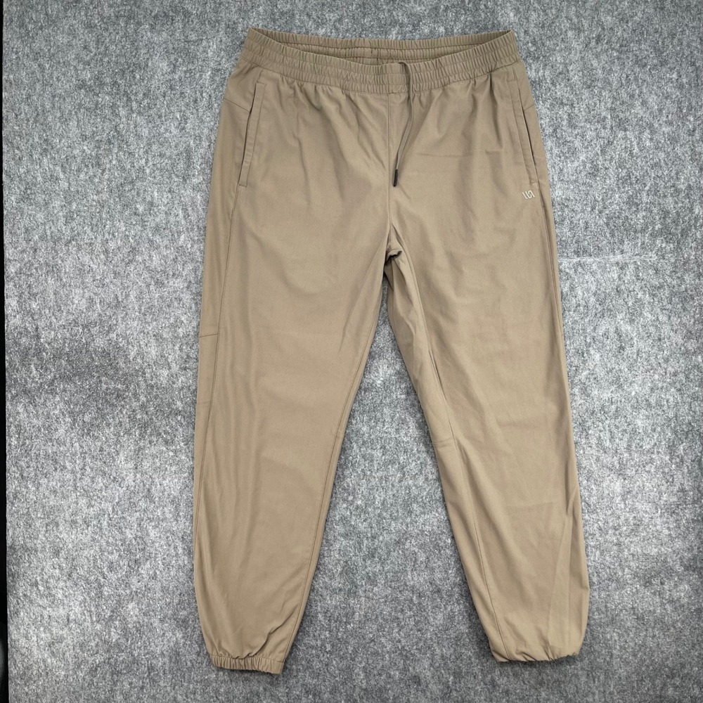 VRST Jogger Pants Mens Large Tan Khaki Elastic Waist Drawstring Large